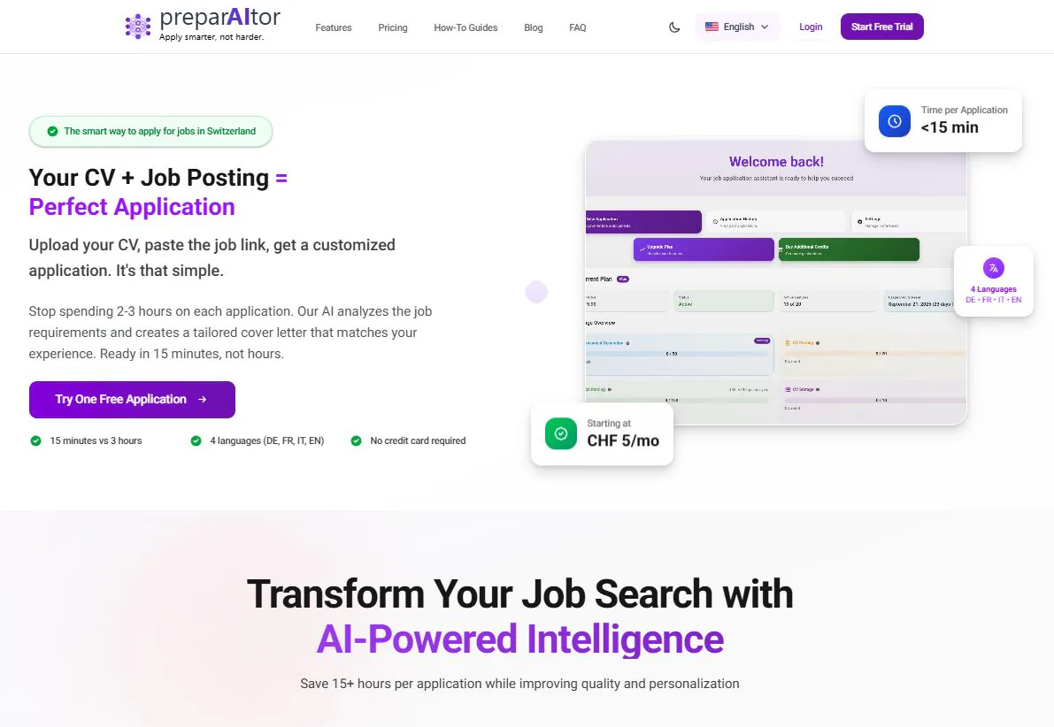 preparAItor Landing Page